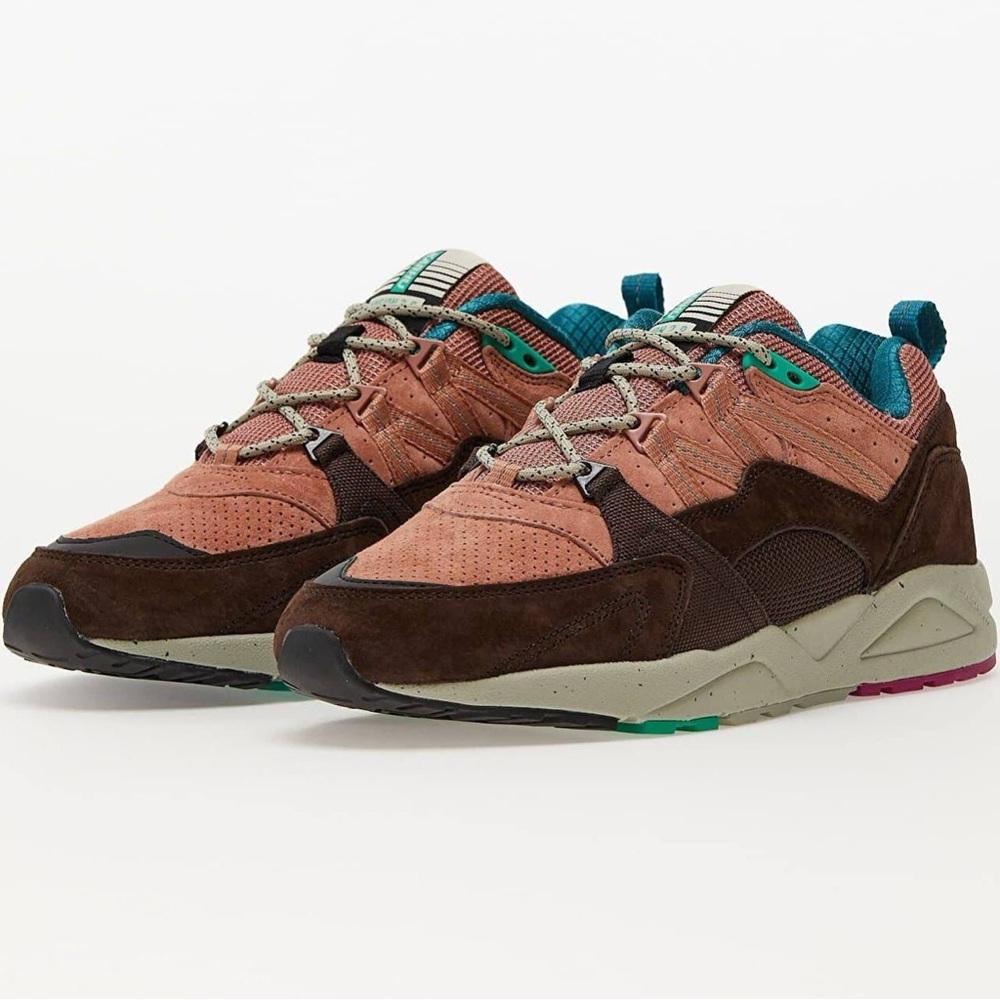 Karhu Fusion 2.0 Java Cork Men’s Size 8 Leather Suede Shoes Sneakers Pink Brown